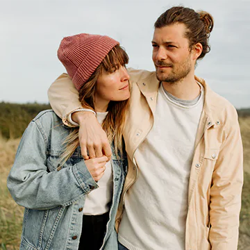 Young couple taking in the view.